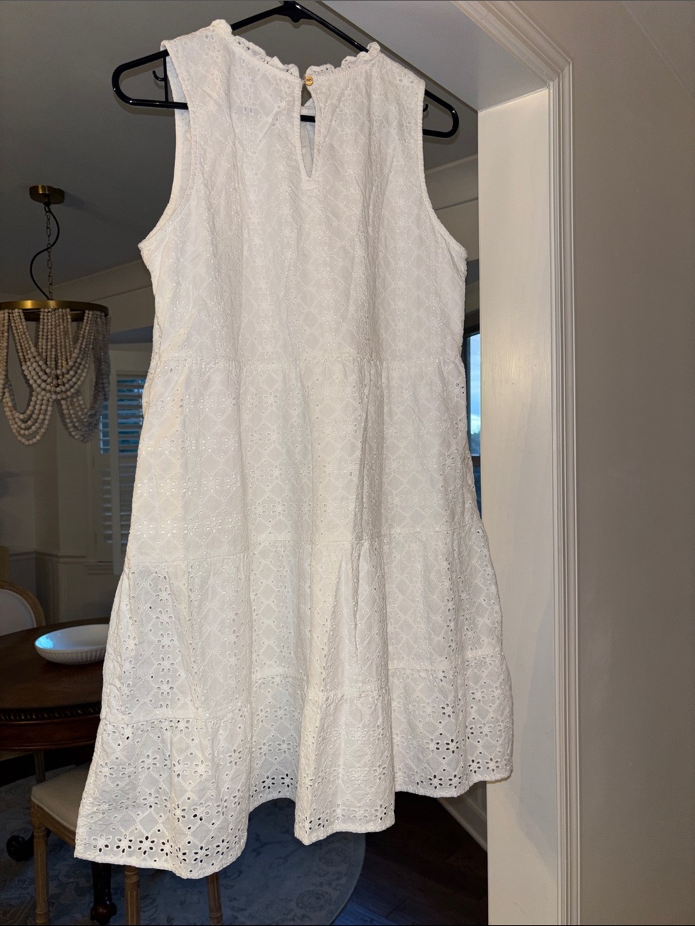 LOFT White Eyelet Tiered Sleeveless Dress - Picture 2 of 3